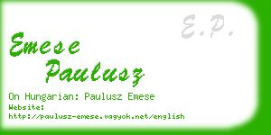 emese paulusz business card